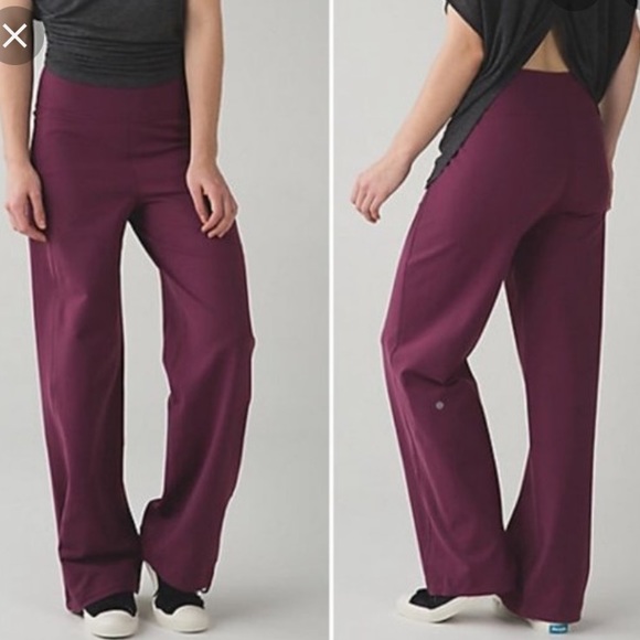 Lululemon Sit In Stillness Wide Leg Maroon Pants Size 8